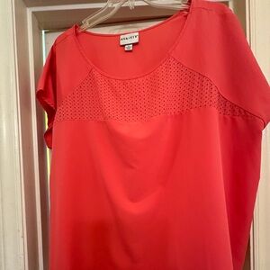Ava & Viv Red Boxy Short Sleeve Blouse